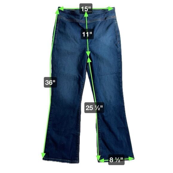 We the Free Dark Wash High Rise Pull On Flare Crop Stretch Jeans Size M - Picture 5 of 8